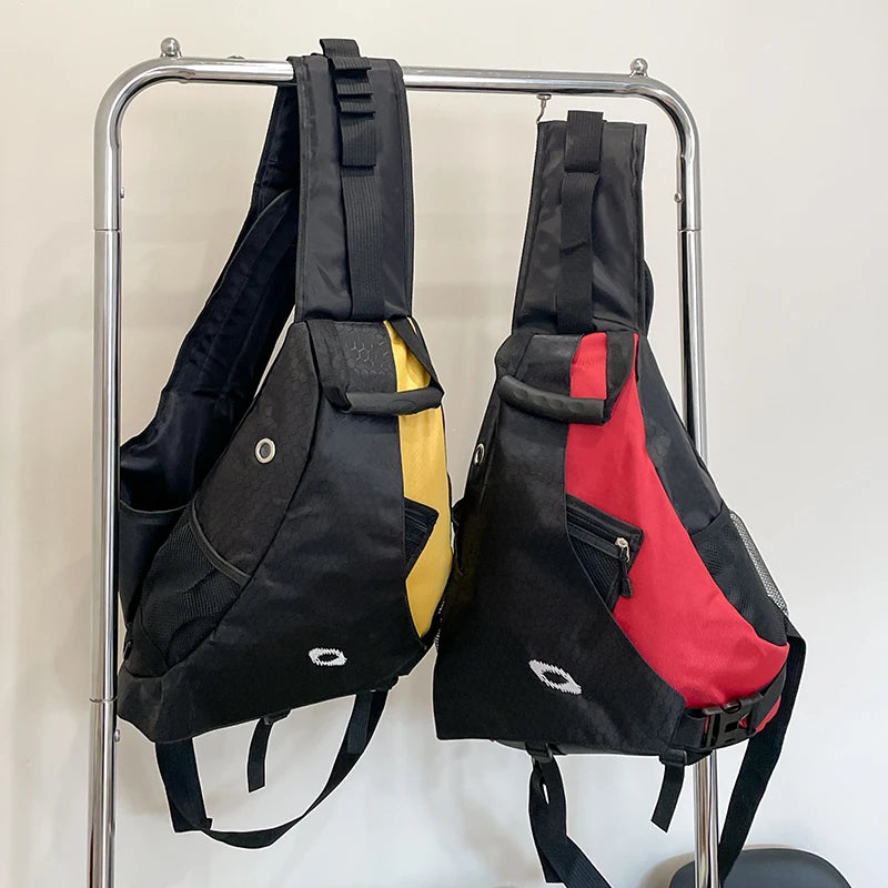 Bolso de pecho de gran capacidad, bolso cruzado con parte trasera lateral de gran capacidad, múltiples bolsillos, adecuado para deportes al aire libre, viajes y ciclismo