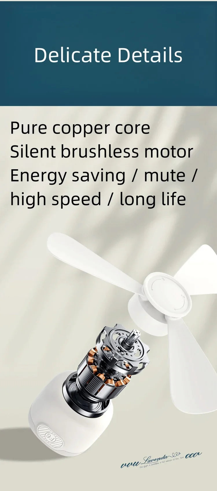 Ventilador de techo USB con 3 velocidades, ventilador de 3 metros con hoja desmontable, portátil, silencioso, refrigeración interior, exterior, tienda de campaña, Control de línea
