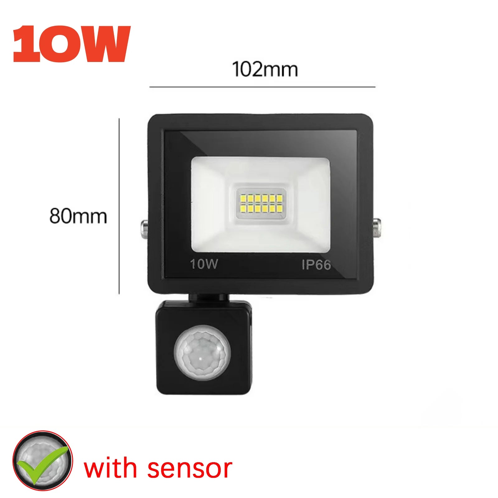 Reflector LED con Sensor de Movimiento IP66 para Exteriores 10W-50W