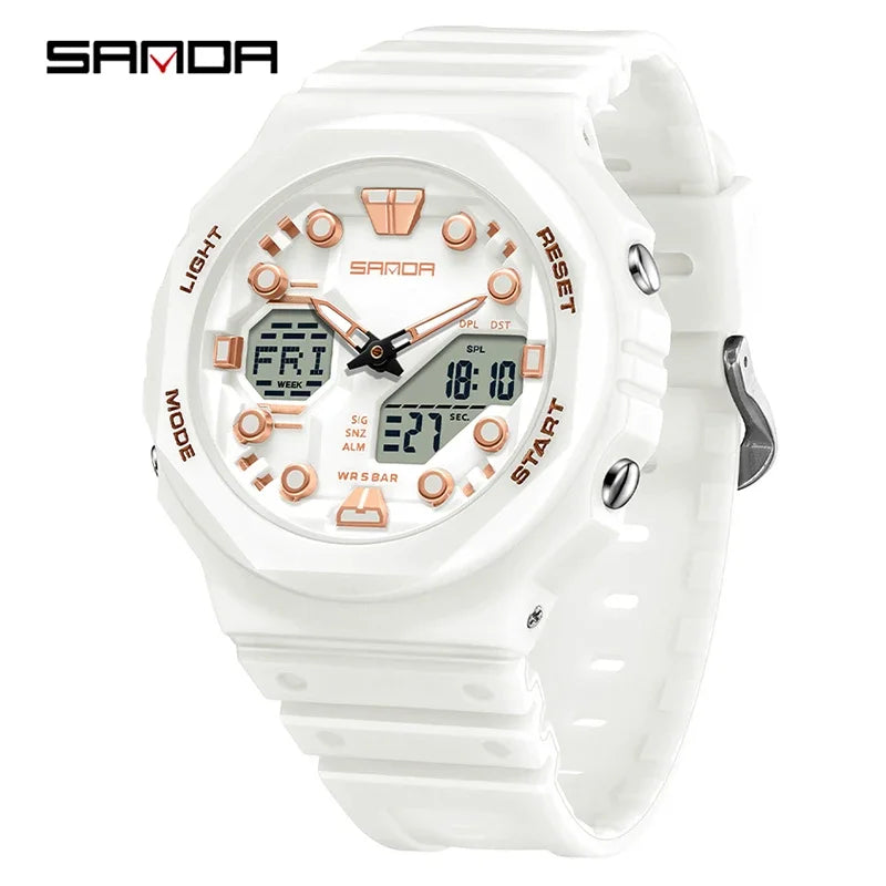Reloj Digital SANDA 6200 para Hombre, Deportivo LED Impermeable 50M