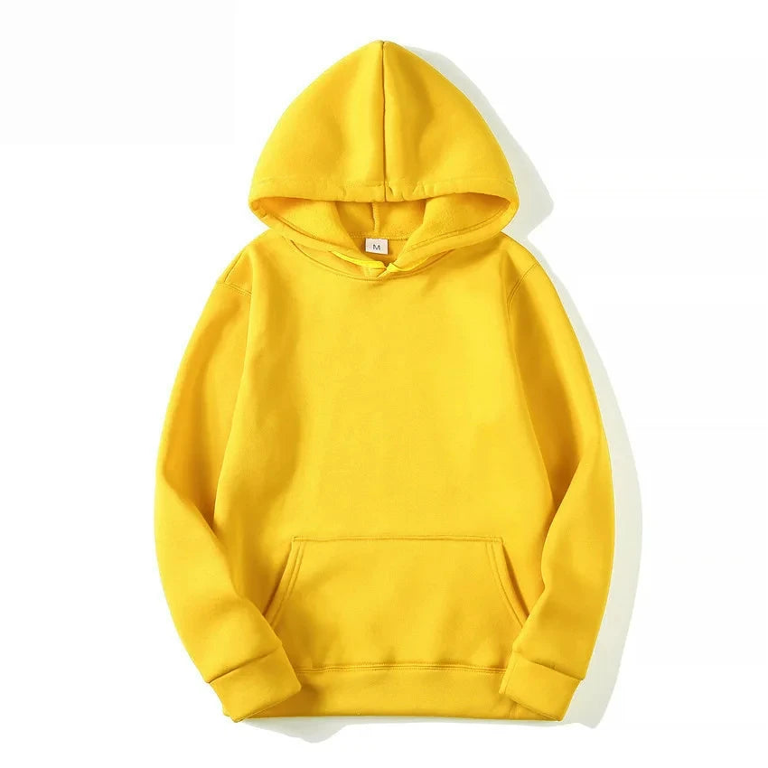Sudadera con Capucha Casual para Hombre y Mujer, Color Sólido