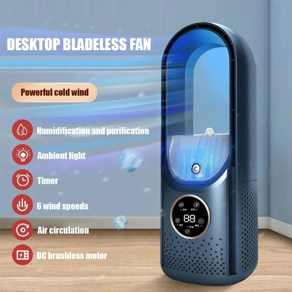Enfriador de Aire USB Sin Aspas con 6 Velocidades y Temporizador