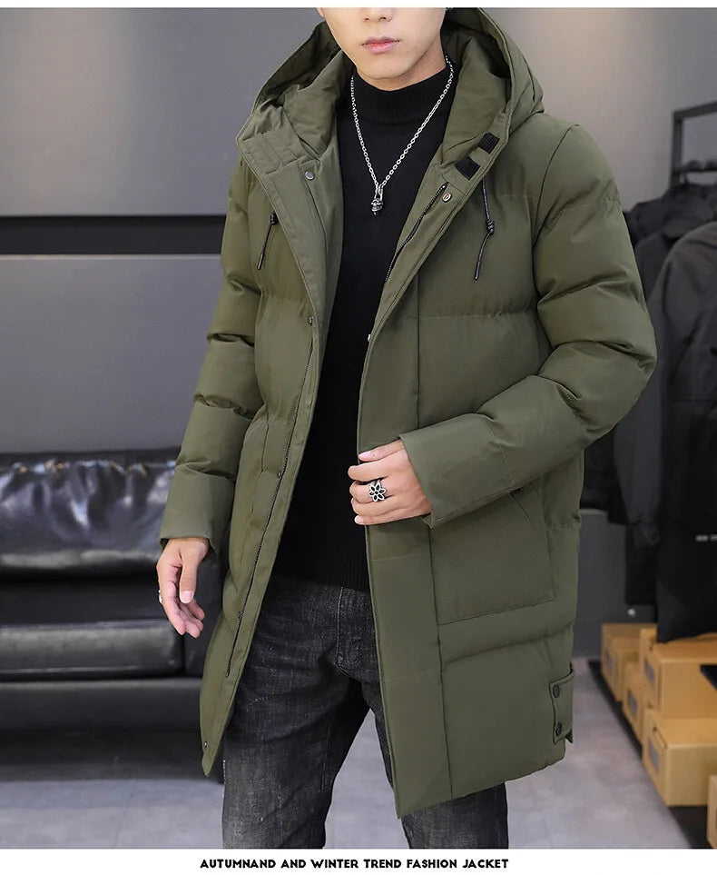 Campera con Capucha para Hombre – Abrigo de Invierno Grueso