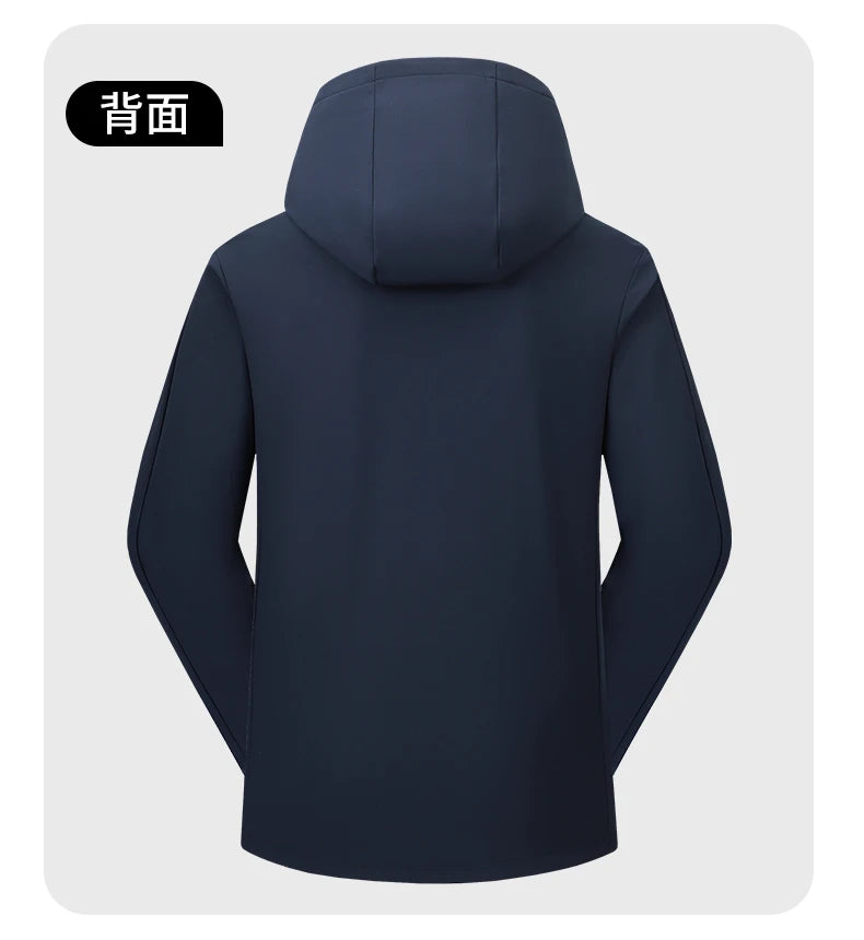 Chaqueta Softshell cálida y resistente al viento de otoño e invierno para hombre con capucha, abrigo con cremallera, duradero, cómodo y versátil, adecuada para desplazamientos diarios y actividades de senderismo al aire l