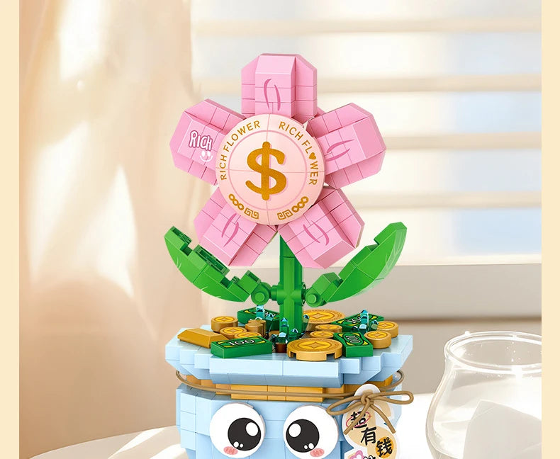 Bloques de Construcción LOZ Serie Plantas, Rosas y Girasoles en Maceta, Modelo MOC DIY, Flor Artificial, Decoración de Escritorio, Regalo Coleccionable para Adultos