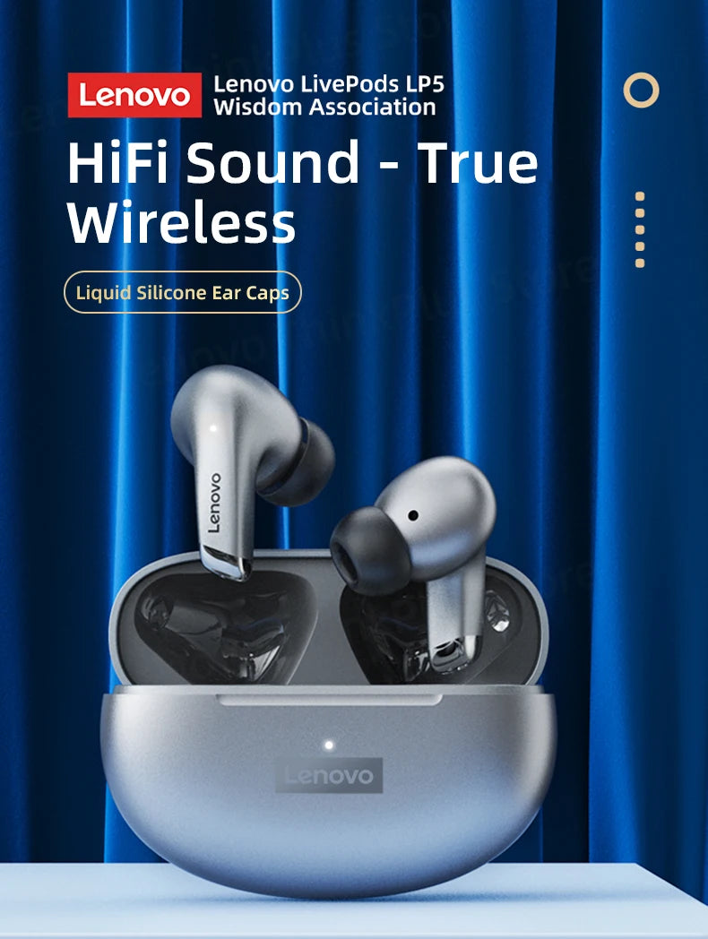 Auriculares Lenovo LP5 TWS Bluetooth Inalámbricos con Micrófono