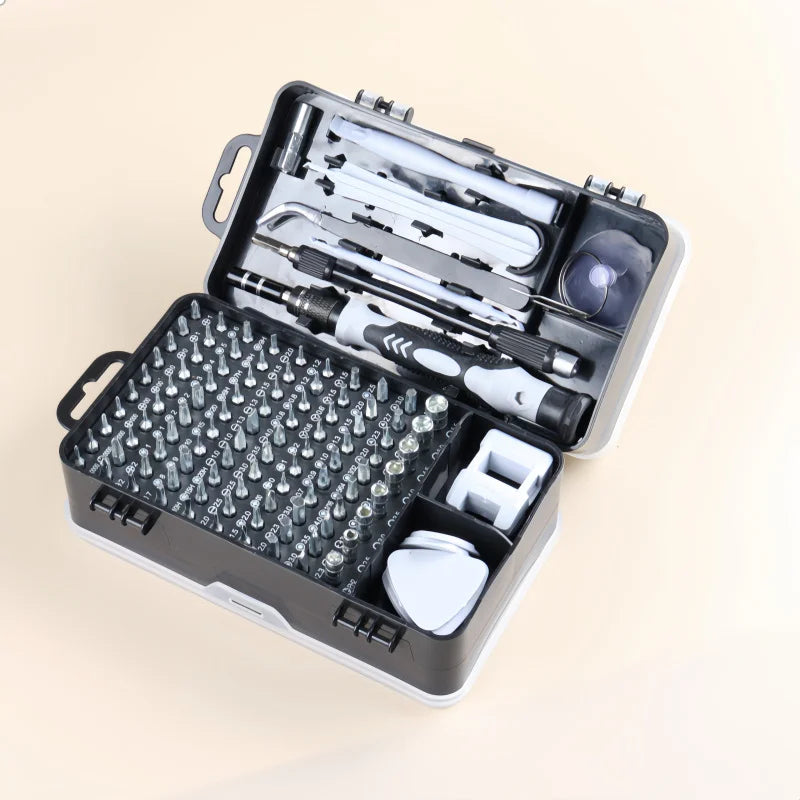 Juego de destornilladores multifuncionales 115 en 1 – Kit de herramientas magnéticas de alta dureza con destornilladores de formas especiales, completo
