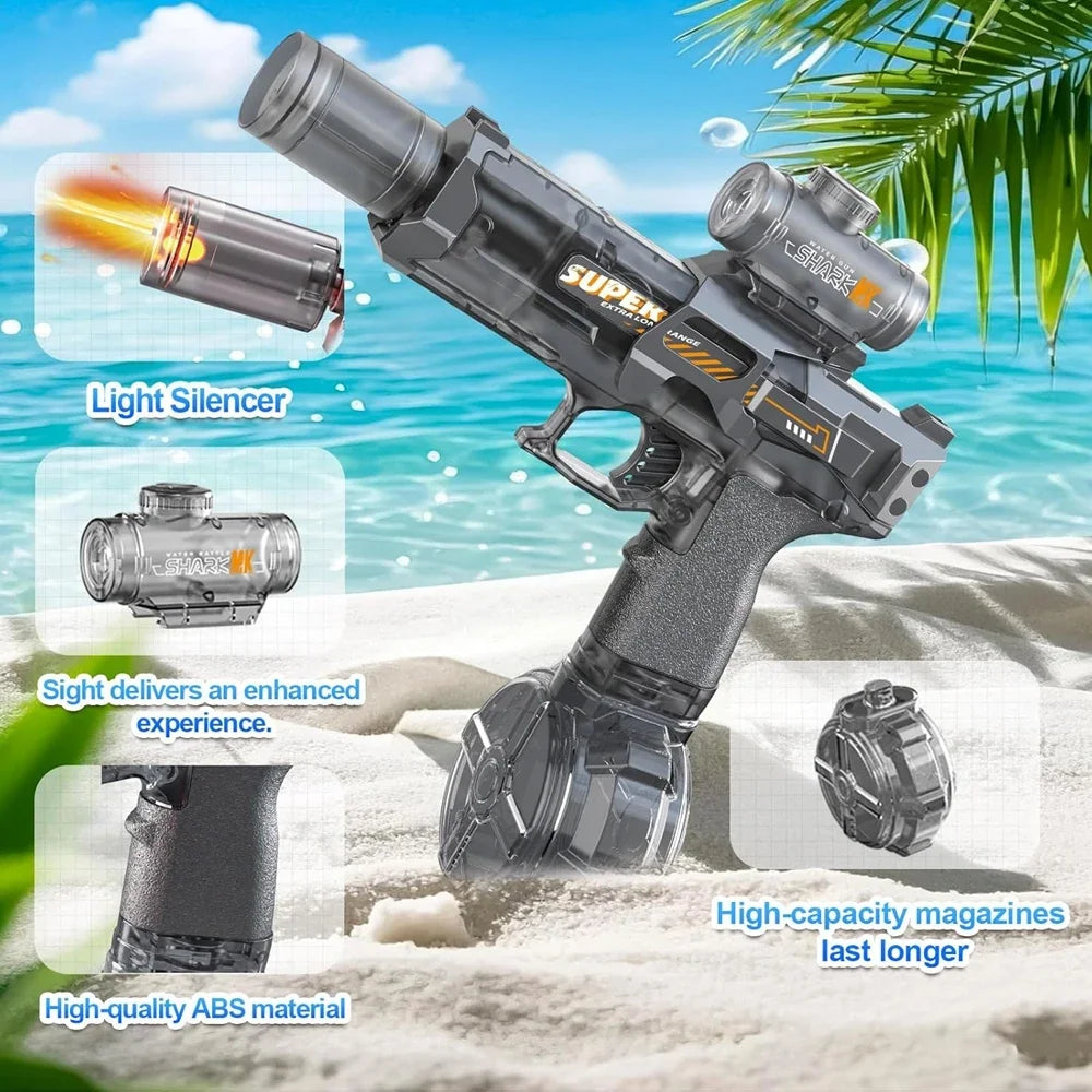 Pistola de Agua Eléctrica con Luz y Chorro de Llama para Verano