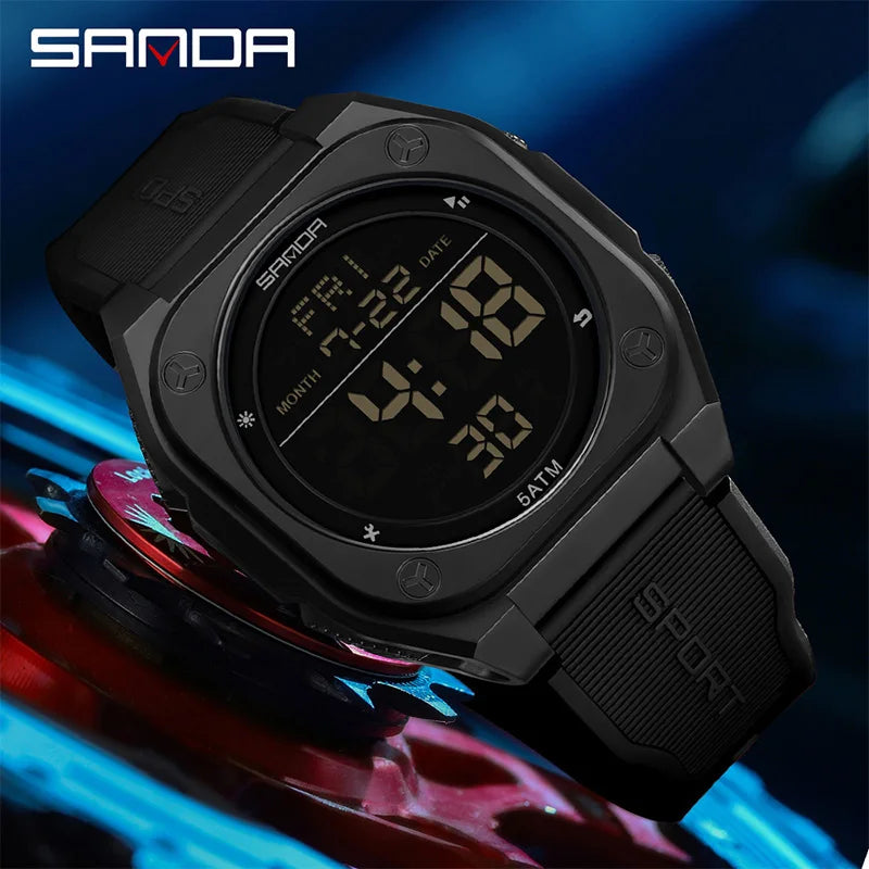 Reloj Digital SANDA 6272 para Estudiantes, Luminoso y Resistente al Agua