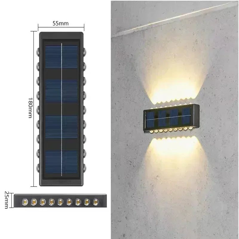 Lámpara Solar de Pared Exterior Calida/Blanca Jardín