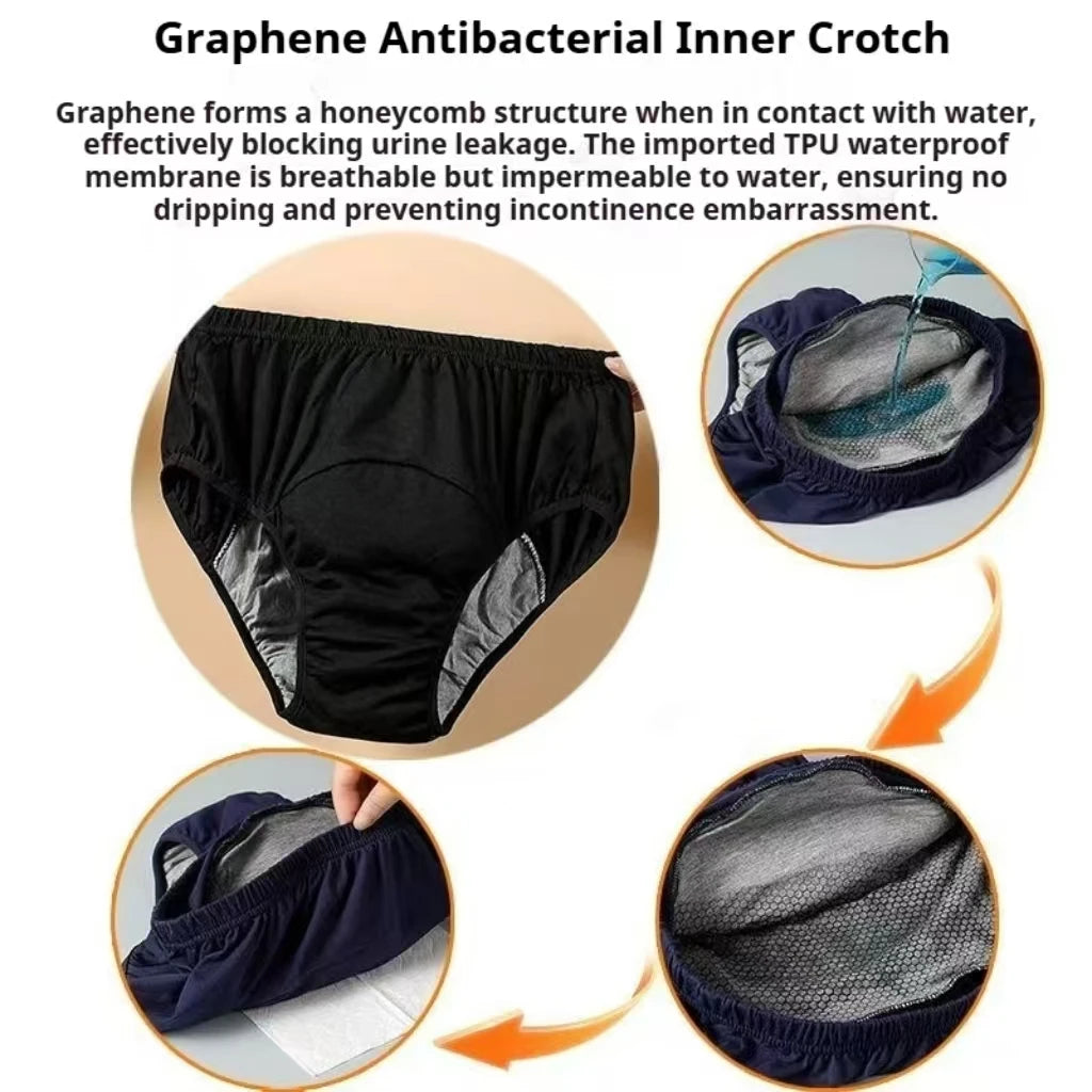 Pañales antibacterianos de grafeno para adultos, a prueba de fugas, cómodos, de talla grande, absorbentes, para el cuidado de la incontinencia en personas mayores.