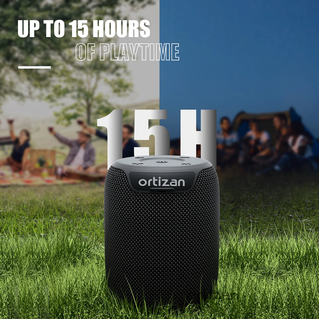 Altavoces Bluetooth Ortizan, altavoz inalámbrico portátil con Bluetooth 5.3, resistente al agua IPX7, sonido estéreo de 15 W, emparejamiento dual, TF/AUX