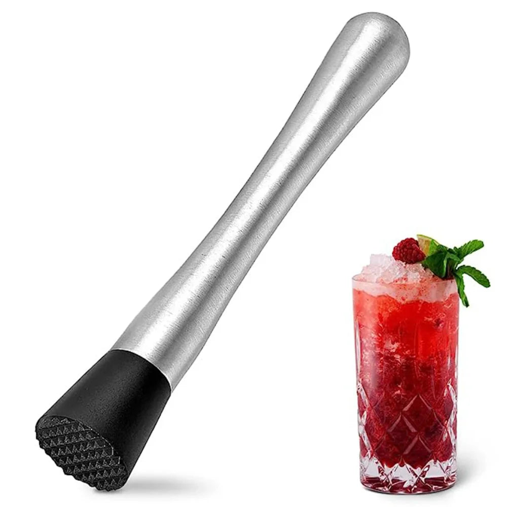 Muddler de Acero Inoxidable de 21/30CM, Herramienta de Barman, Triturador de Limones y Hielo para Mojitos, Bebidas de Frutas, Uso en el Hogar, Cocina y Bar