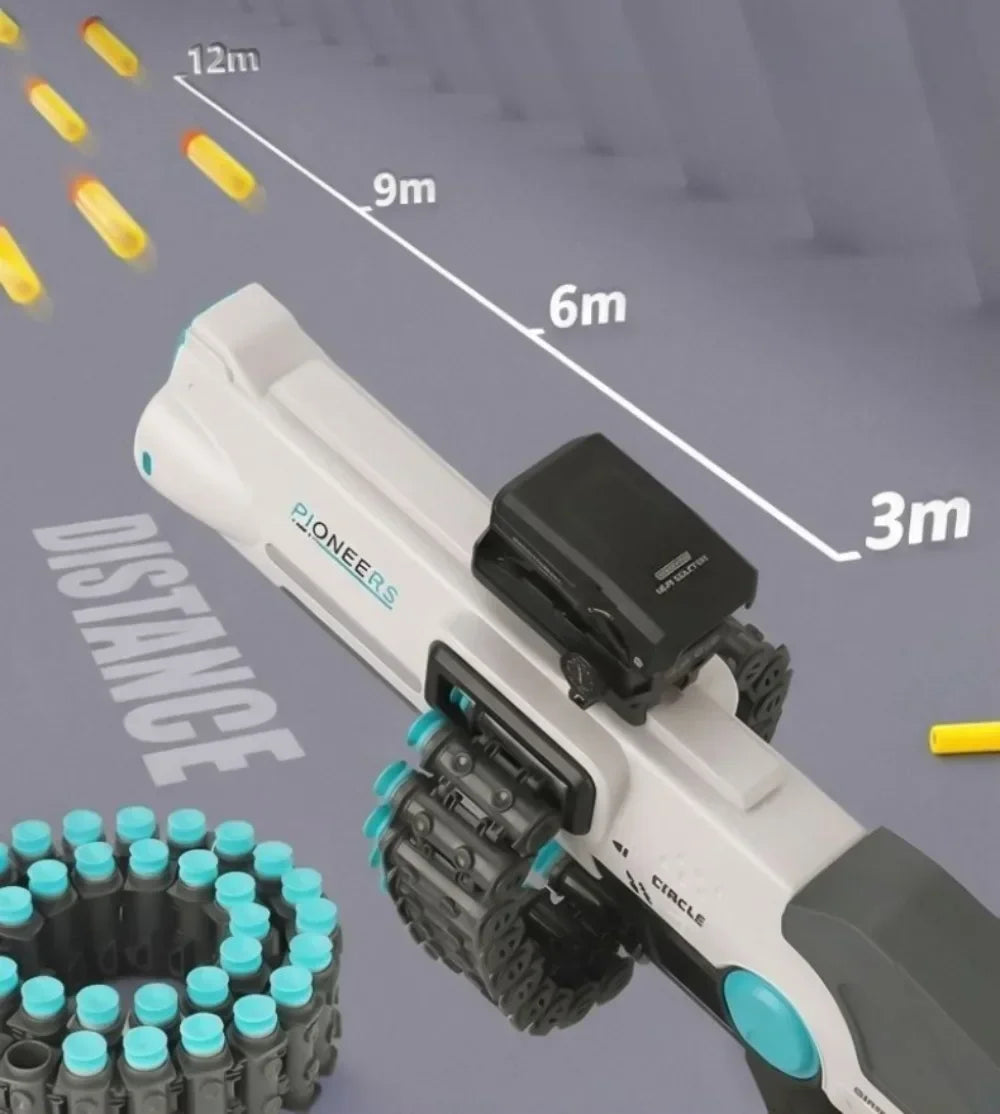 Pistola de Juguete de Doble Modo Eléctrico y Manual con Balas Suaves, Lanzador de Dardos de Espuma, Juguete para Exteriores, Regalo de Cumpleaños Ideal para Niños