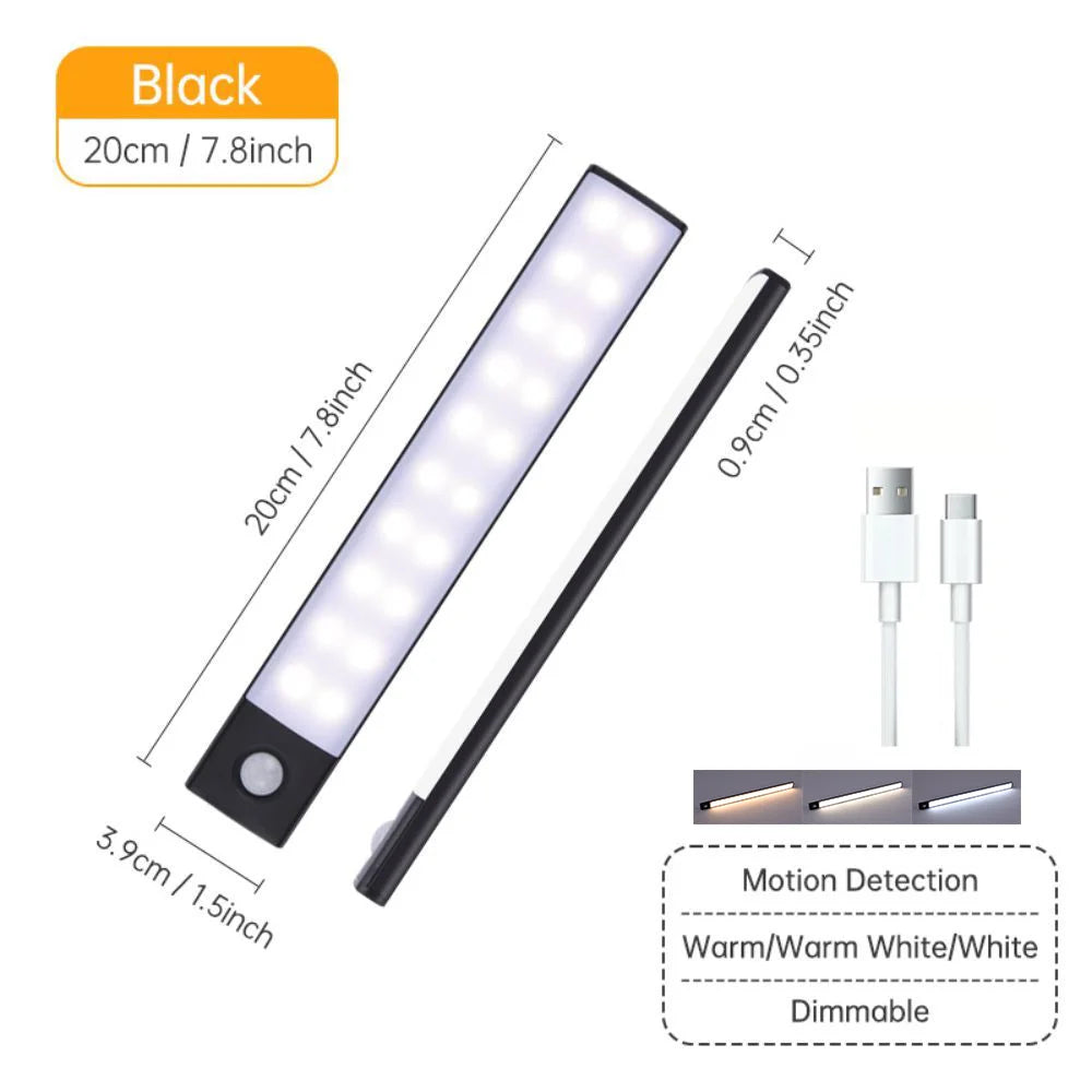 Luz LED para Gabinete con Sensor de Movimiento USB-C