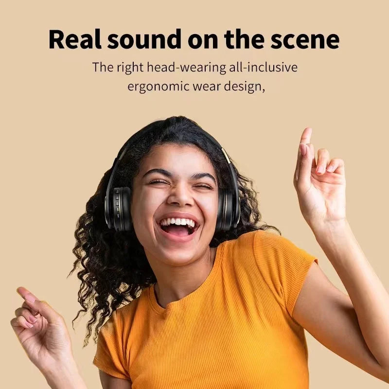 Auriculares inalámbricos supraaurales Bluetooth 5.3 HiFi estéreo de baja latencia con cancelación de ruido, auriculares para juegos con micrófono ENC