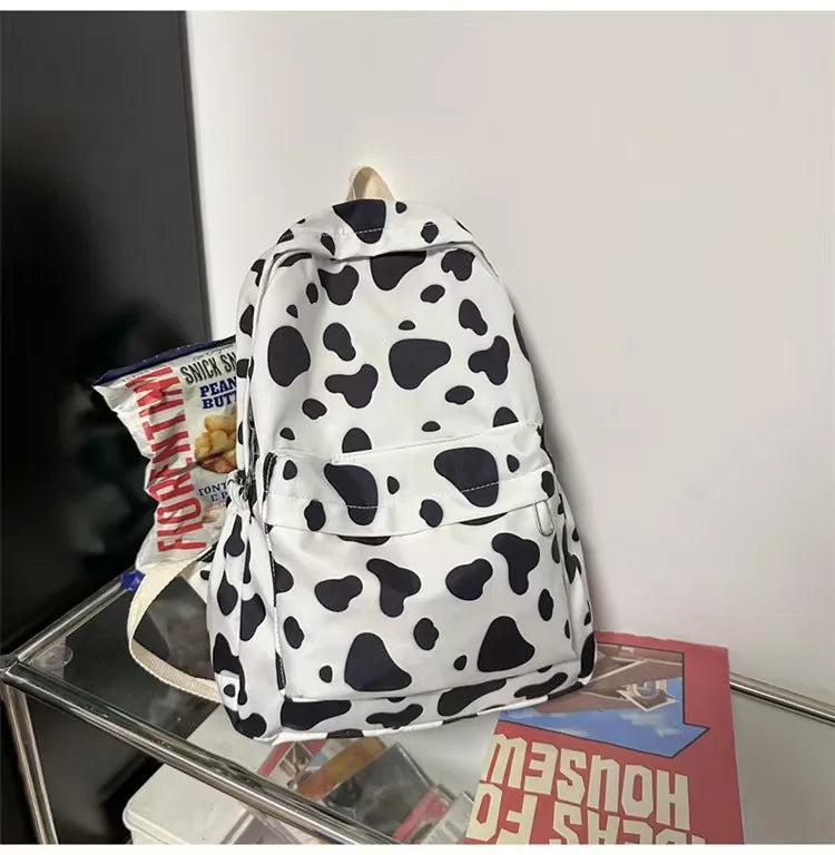 Bolso de moda de alta calidad para niños, mochilas escolares con estampado de vaca para niños y niñas, mochila de Boutique para adolescentes al aire libre
