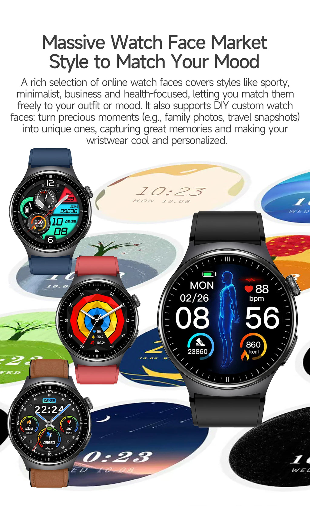 Reloj Inteligente con ECG, Grasa Corporal y Presión Arterial AMOLED