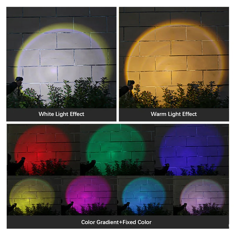 Foco Solar 9 LED Impermeable para Jardín con Brillo Ajustable y Luz RGB