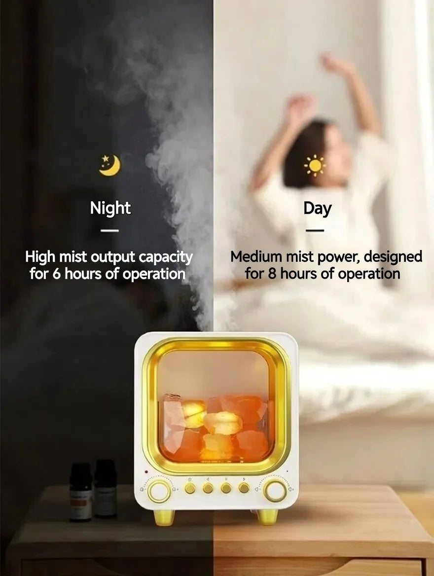 Altavoz Bluetooth Inalámbrico Portátil con Luz LED, Difusor de Aroma y Humidificador 3 en 1 de 160 ml, Luz Nocturna Cálida para Exteriores, Hogar y Auto