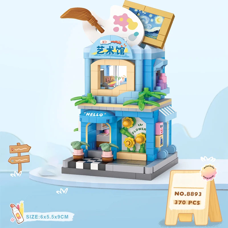 LOZ Food Street Bakery, Tienda de Té con Leche, Modelo Arquitectónico para Armar, Bloques de Construcción de Juguete, Escena de Calle, Regalos de Cumpleaños para Niños