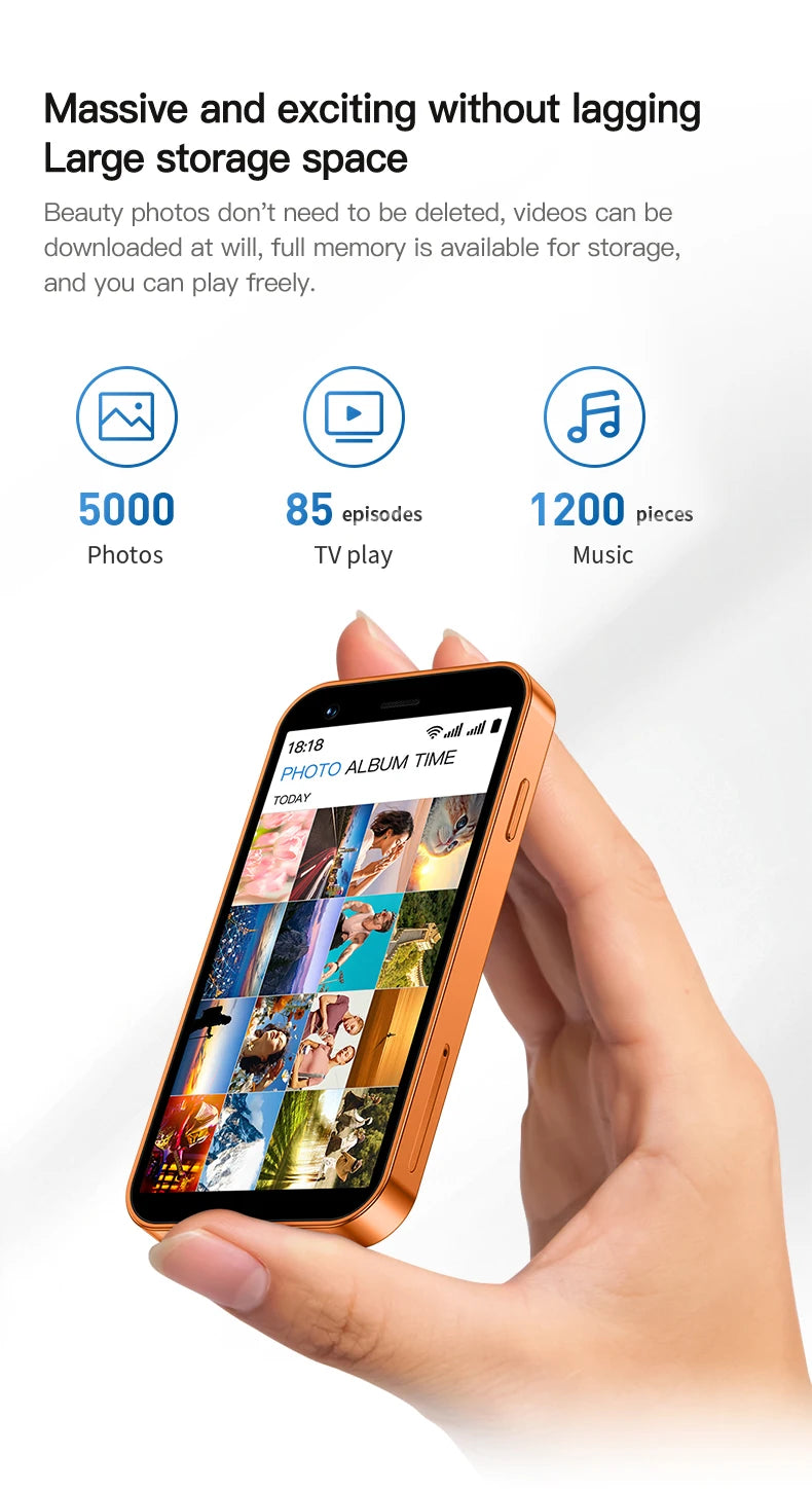 SERVO 18SE Mini Smartphone, pantalla HD de 3,0 pulgadas, 3G WCDMA, 2GB + 16GB, GPS Android, teléfono móvil pequeño, modo de reposo Dual SIM, Play Store