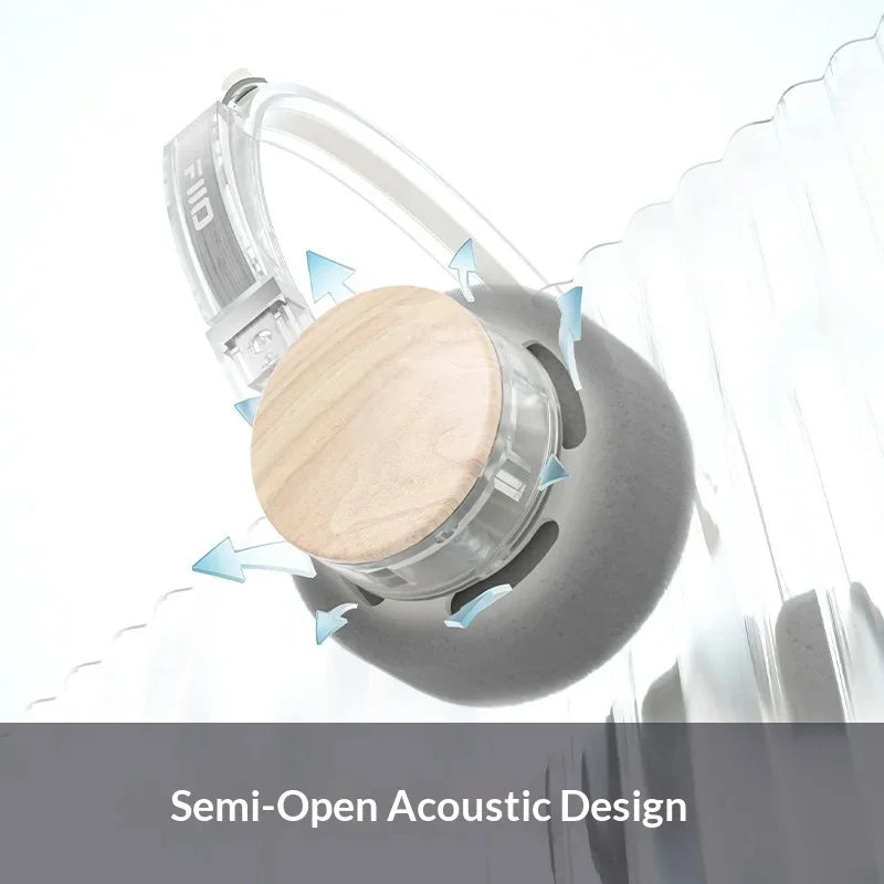 Auriculares Fiio Eh11 Retro Over-Ear Bluetooth con Controlador Dinámico Grande de 40 mm, Carcasa Mecánica, Auriculares con Audio de Alta Resolución Ldac