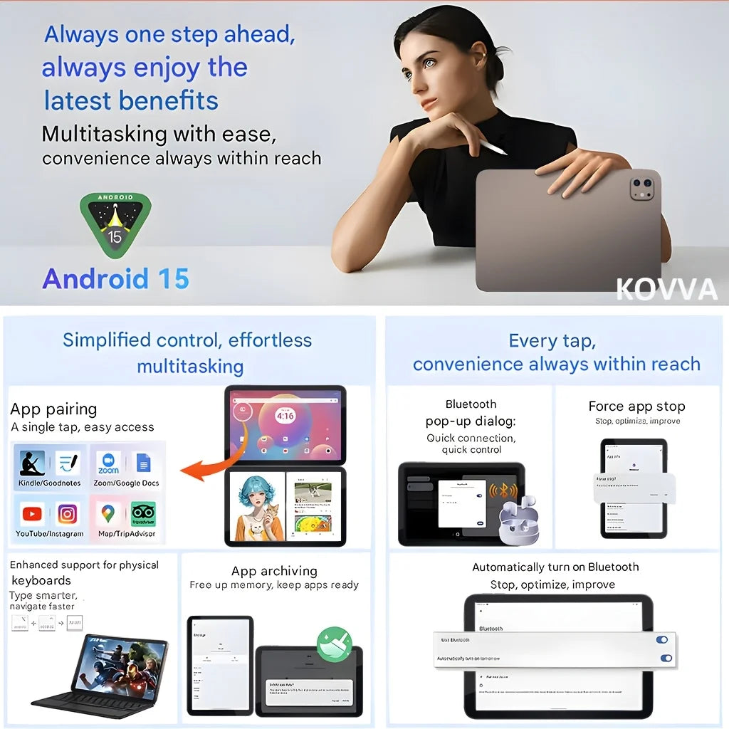 Tablet A17 Pro Max Versión Global 8+256GB Pantalla FHD de 10.1" Android 13 WiFi de Doble Banda GPS Bluetooth