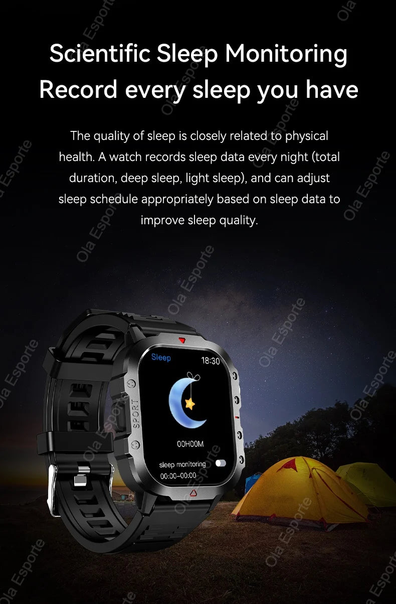 Reloj Inteligente Militar 2026 para Hombre, IP67 3ATM, GPS para Exteriores, Monitor de Actividad Física y Salud, Pantalla de 1.44 Pulgadas, Llamadas Bluetooth