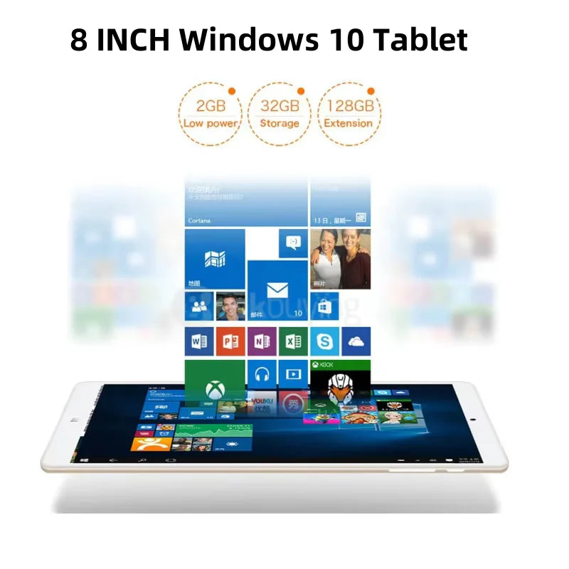 Gran oferta de tabletas Windows 10 de 8 pulgadas, resolución de 1280x800, Intel Atom Z3735F, Quad Core, 2GB de RAM, 32GB de ROM, 4000mAh, 32 bits