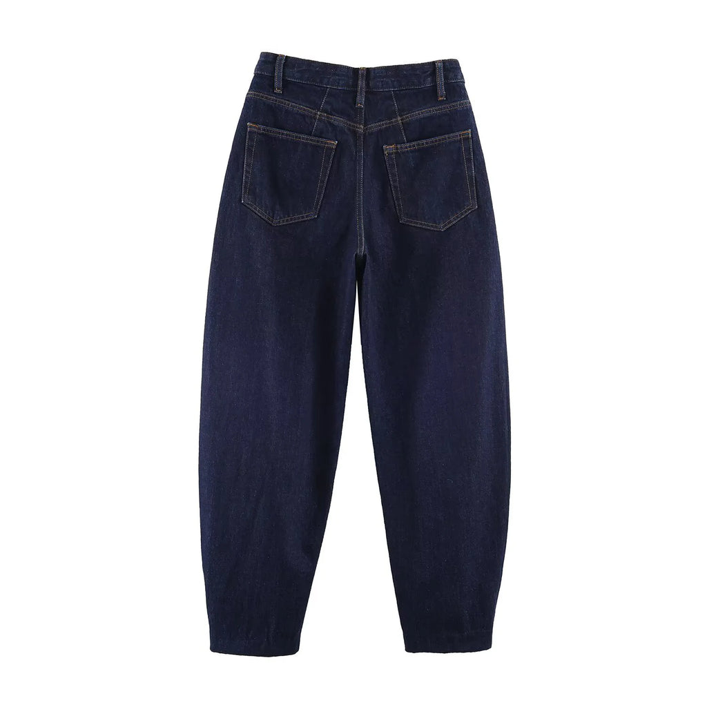 Pantalones Vaqueros en Forma de Cubo de Cintura Alta para Mujer