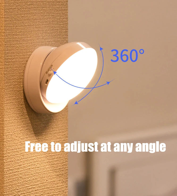 PZSUNLY-luz LED con Sensor de movimiento para armario, USB, para iluminación del hogar, dormitorio, armario, lámpara, luces recargables