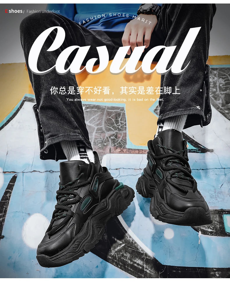 Zapatos informales de suela gruesa para hombre, zapatillas deportivas antideslizantes de suela blanda para las cuatro estaciones, zapatos deportivos Joker juveniles a la moda