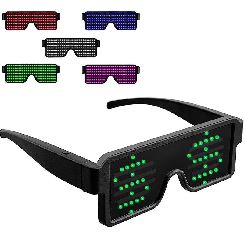 Gafas LED luminosas, gafas con luz, recargables por USB, gafas luminosas para Navidad, Halloween, festivales, disfraces, fiestas