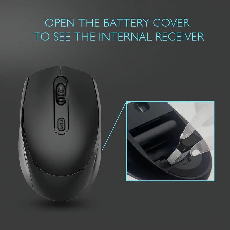 Ratón inalámbrico compatible con Bluetooth, ratón ergonómico para ordenador, ratón óptico para PC con receptor USB, ratón inalámbrico de 2,4 Ghz para ordenador portátil