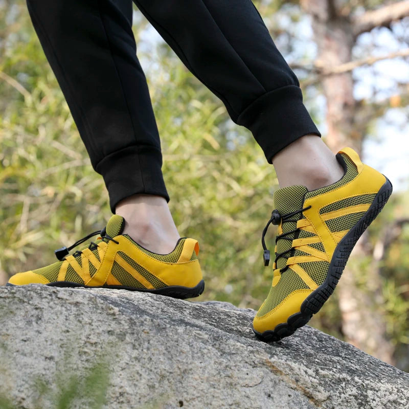 Zapatos de senderismo transpirables para hombre, zapatillas de deporte flexibles para exteriores, zapatos antideslizantes a la moda para caminar para hombre, zapatos informales de escalada de gran tamaño