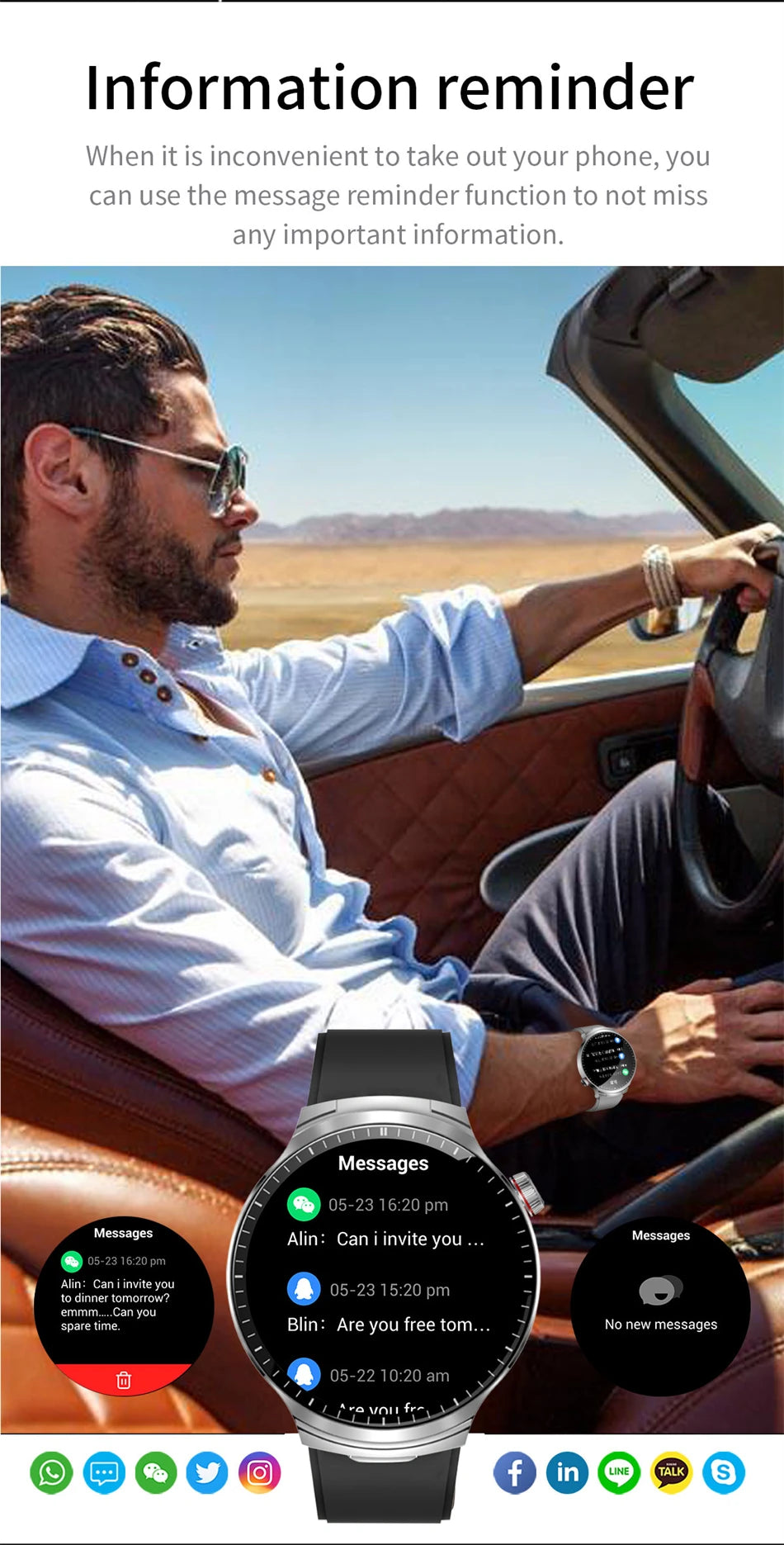 Smartwatch LIGE TWS 2 en 1 con auriculares Bluetooth y monitor cardíaco