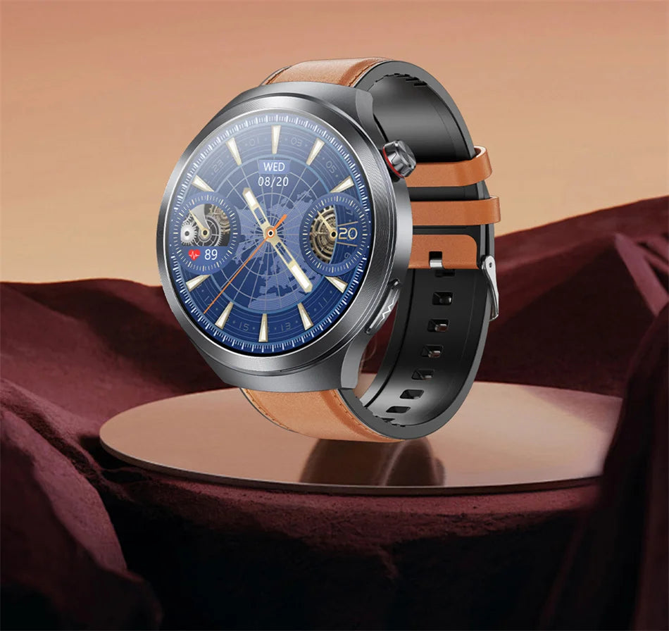 Nuevo Reloj Inteligente con Pantalla de Cristal de Zafiro de 1.73 Pulgadas, Monitor de Salud, Ácido Úrico, Grasa en Sangre, Presión Arterial, ECG+PPG, Análisis Corporal, para Hombre