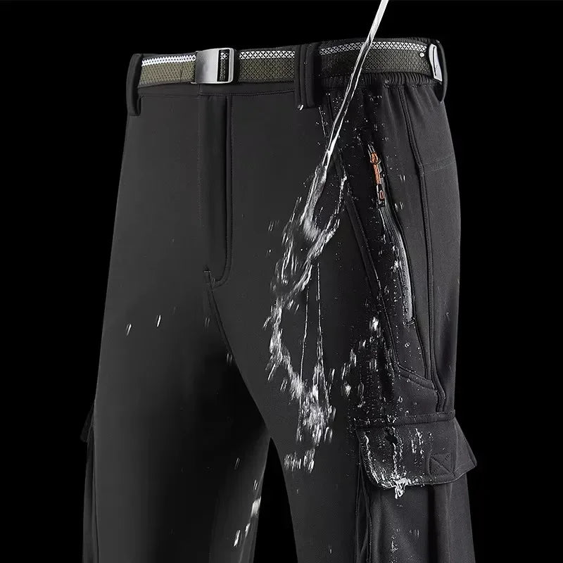 Pantalones gruesos y cálidos de lana para invierno para mujer, impermeables, para senderismo, senderismo, Camping, esquí, pantalones de concha suave, pantalones a prueba de viento para exteriores 7376