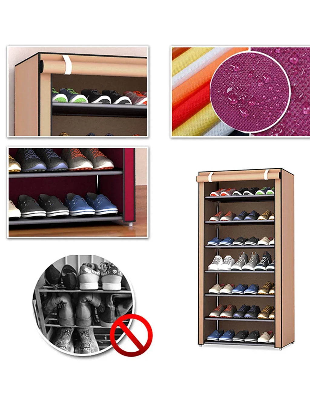 Armario de zapatos de 10/8/6 capas, organizador de tela a prueba de polvo, soporte para pasillo, estante para ahorrar espacio, muebles para el hogar, Zapatero de almacenamiento