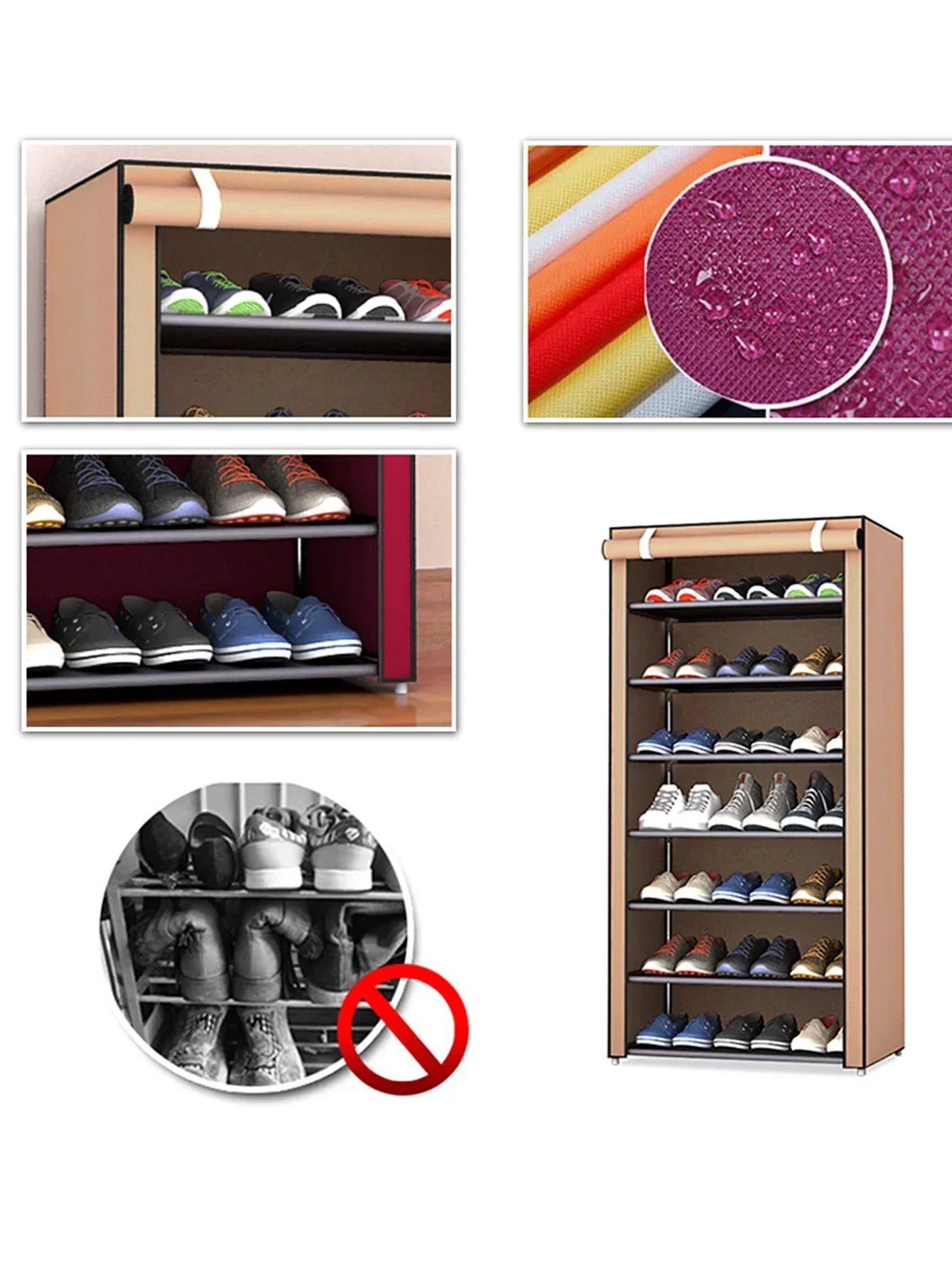 Armario de zapatos de 10/8/6 capas, organizador de tela a prueba de polvo, soporte para pasillo, estante para ahorrar espacio, muebles para el hogar, Zapatero de almacenamiento