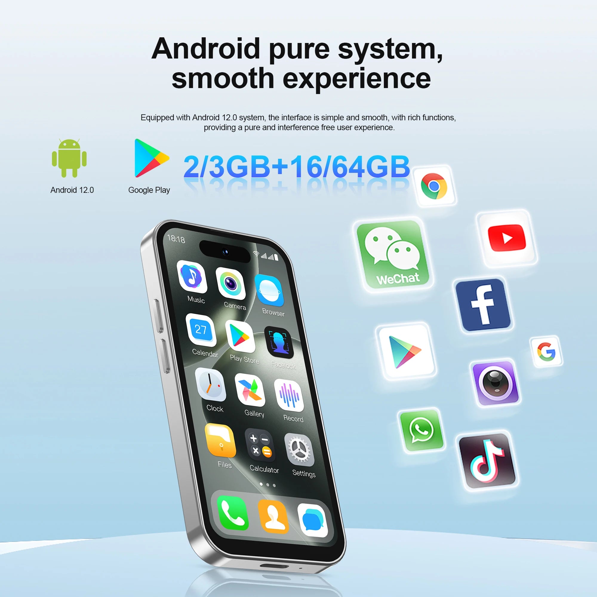 SERVO S16 Mini Android 12,0 teléfono inteligente 4G LTE 16GB/64GB Play Store WhatsAPP WiFi desbloqueo Facial teléfonos móviles de bolsillo pantalla de 4,0"