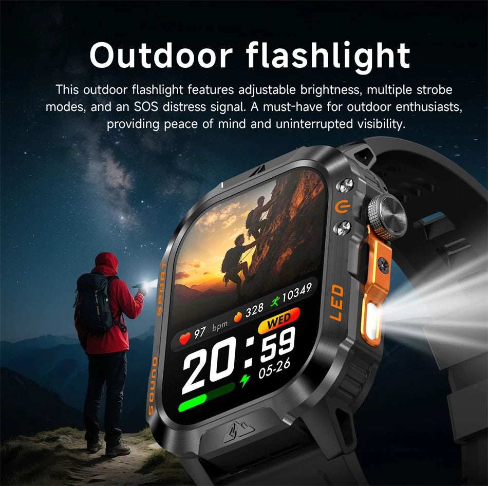 Reloj Inteligente Militar con Batería de 1200mAh