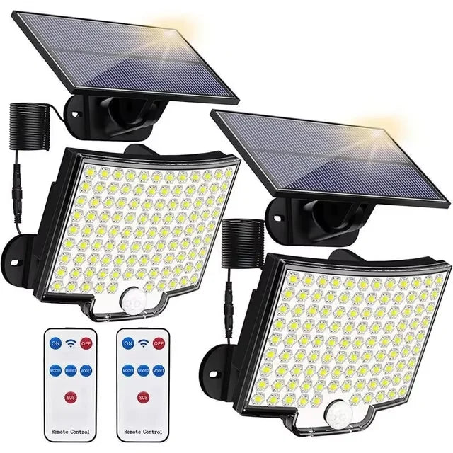 Lámpara Solar Dividida 106 LED con Sensor de Movimiento, 3 Modos IP65