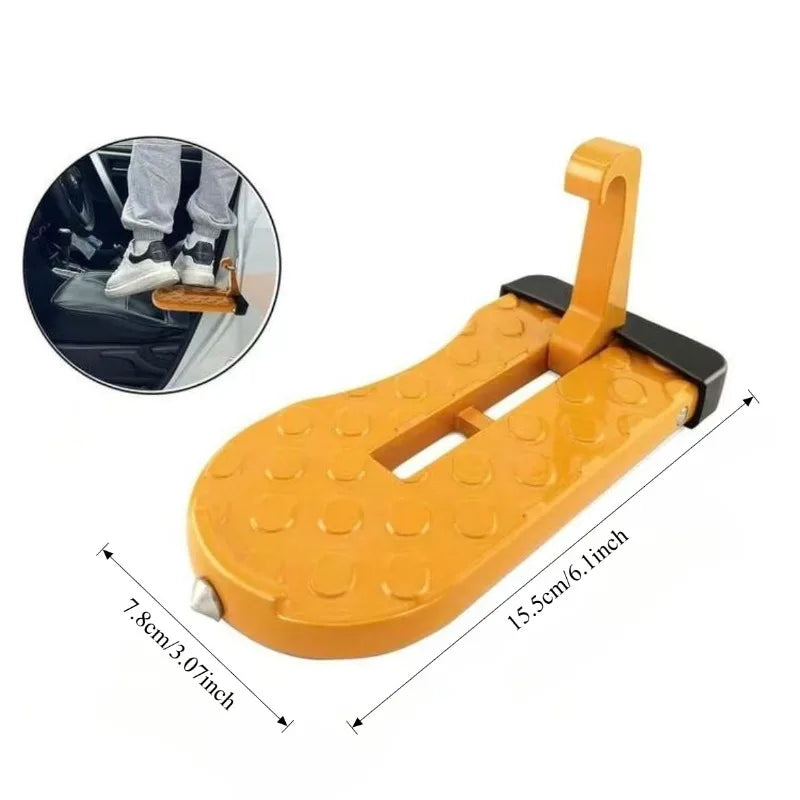 Escalón de puerta de coche con martillo de seguridad rompecristales y acceso a portaequipajes, escalón de puerta de portaequipajes plegable para automóvil, coche de ajuste universal