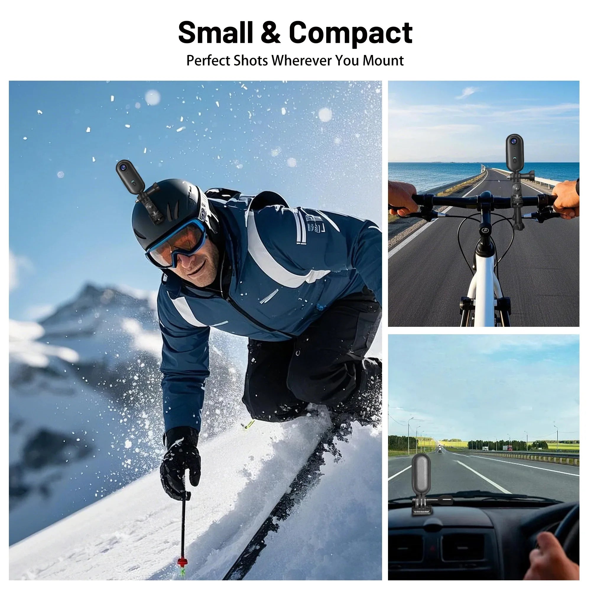 Mini Cámara de Acción 4K WiFi con Soporte para Casco