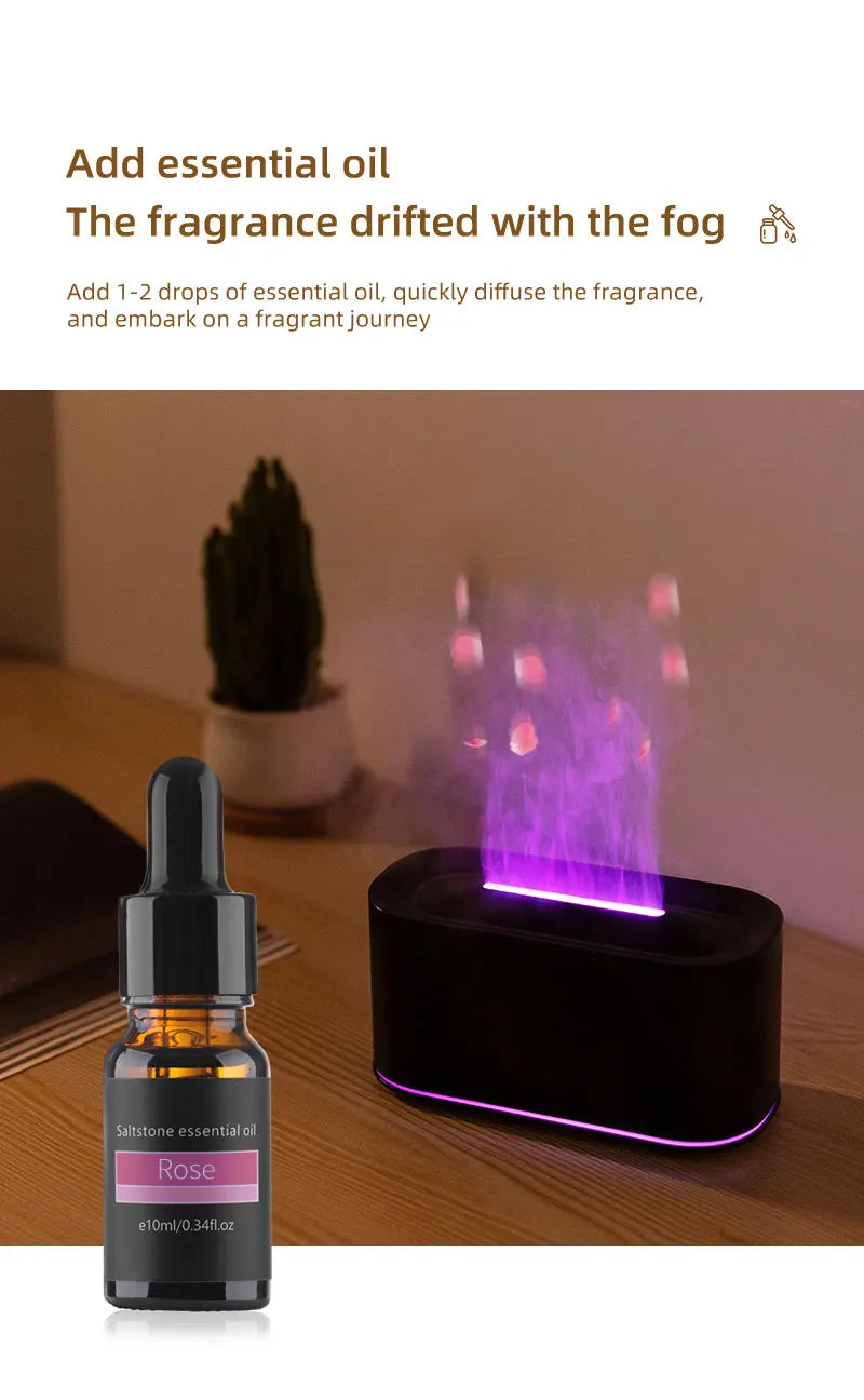 Máquina de Aromaterapia con Llama y Luz Ambiente