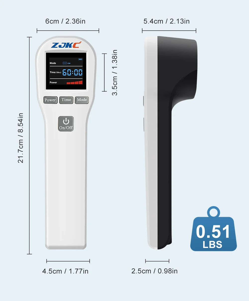 ZJKC-láser de terapia de bajo nivel para curación de heridas, esguinces de talón de ciática, alivio del dolor de cuello, dispositivo de terapia láser frío, 808nm, 650nm