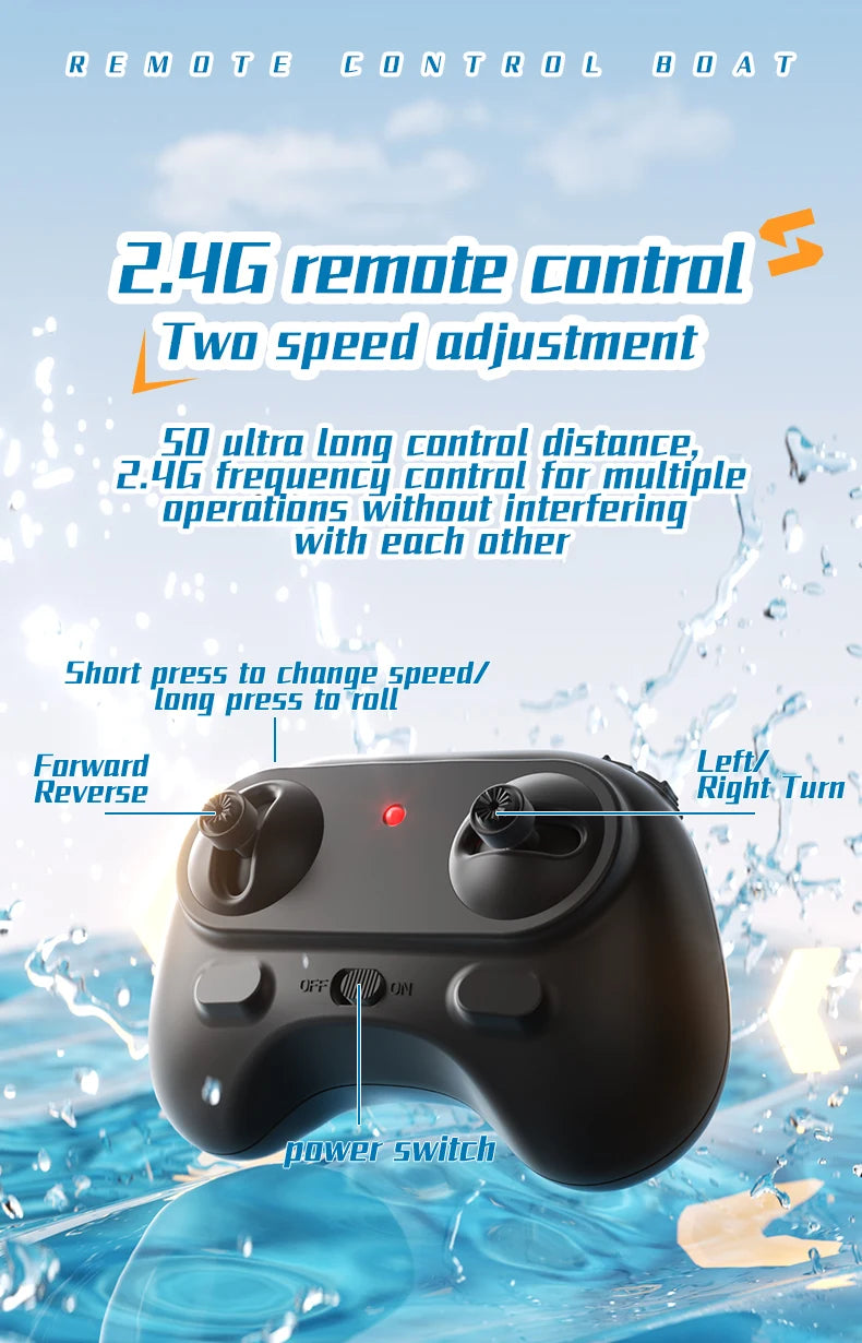 Barco RC de Alta Velocidad con Motor Dual y Control Remoto
