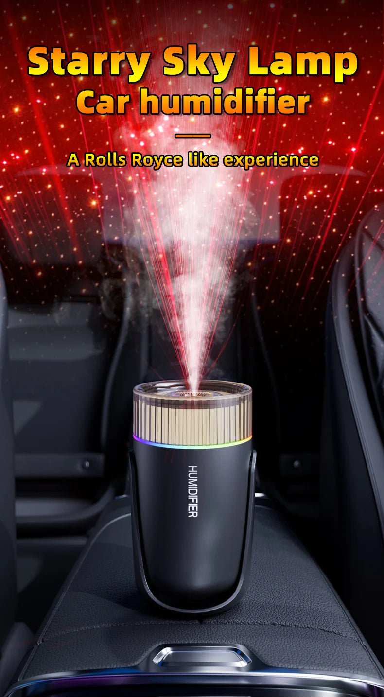 En todo el cielo, luz del cielo estrellado, humidificador montado en vehículo, spray delicado, luz degradada colorida, adecuado para la sala de estar